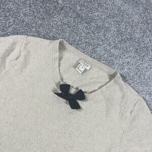 J Crew Factory T Shirt Womens XXS Merino Wool Blend Bow Minimalist (Sz Tag M)